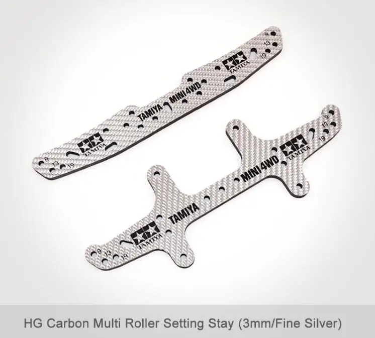 

2PCS Mini 4WD HG Carbon Front/Rear Multi Roller Setting Stay 1.5/3mm Silver Spare Parts For Tamiya Mini 4WD RC Car Model 1/3K