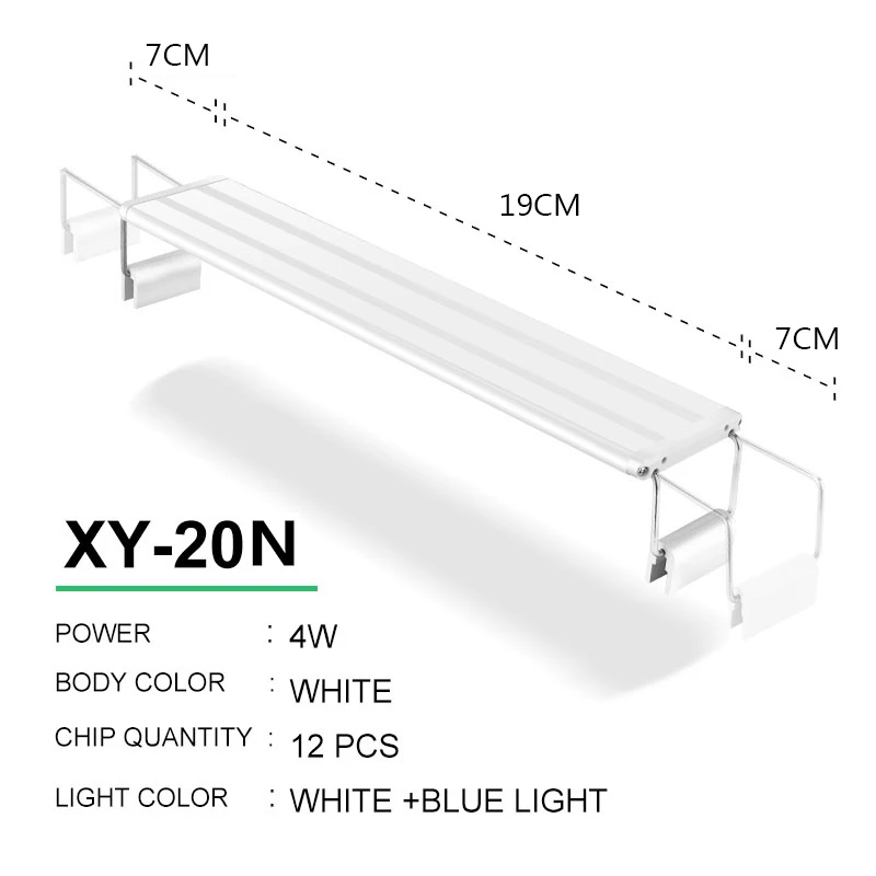 Аквариумный светодиодный светильник ing 15-57 см 220-240 в светильник для аквариума с выдвижными кронштейнами белый и синий светодиодный s подходит для аквариума - Цвет: XY-20N WhitexBlue