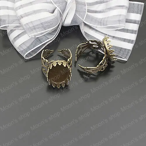 Wholesale Diameter 18mm Antique Bronze Copper Ring with Inner 18*13mm Cameo settings Findings Accessories 10 pieces(JM3161) | Украшения и