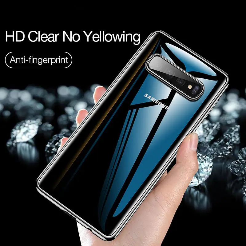 

Plating Transparent Crystal Clear Phone Case for Samsung Galaxy S10 S10 Plus S10E Fashion Soft TPU Thin Silicon Back Cover