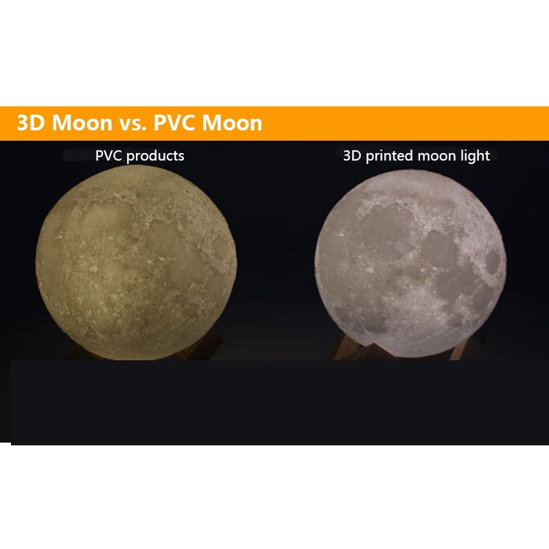 قابلة للشحن 3D طباعة مصباح قمري 2/3/7 اللون تغيير اللمس التبديل نوم خزانة ليلة ضوء ديكور المنزل الإبداعية هدية 8-20 سنتيمتر ضياء