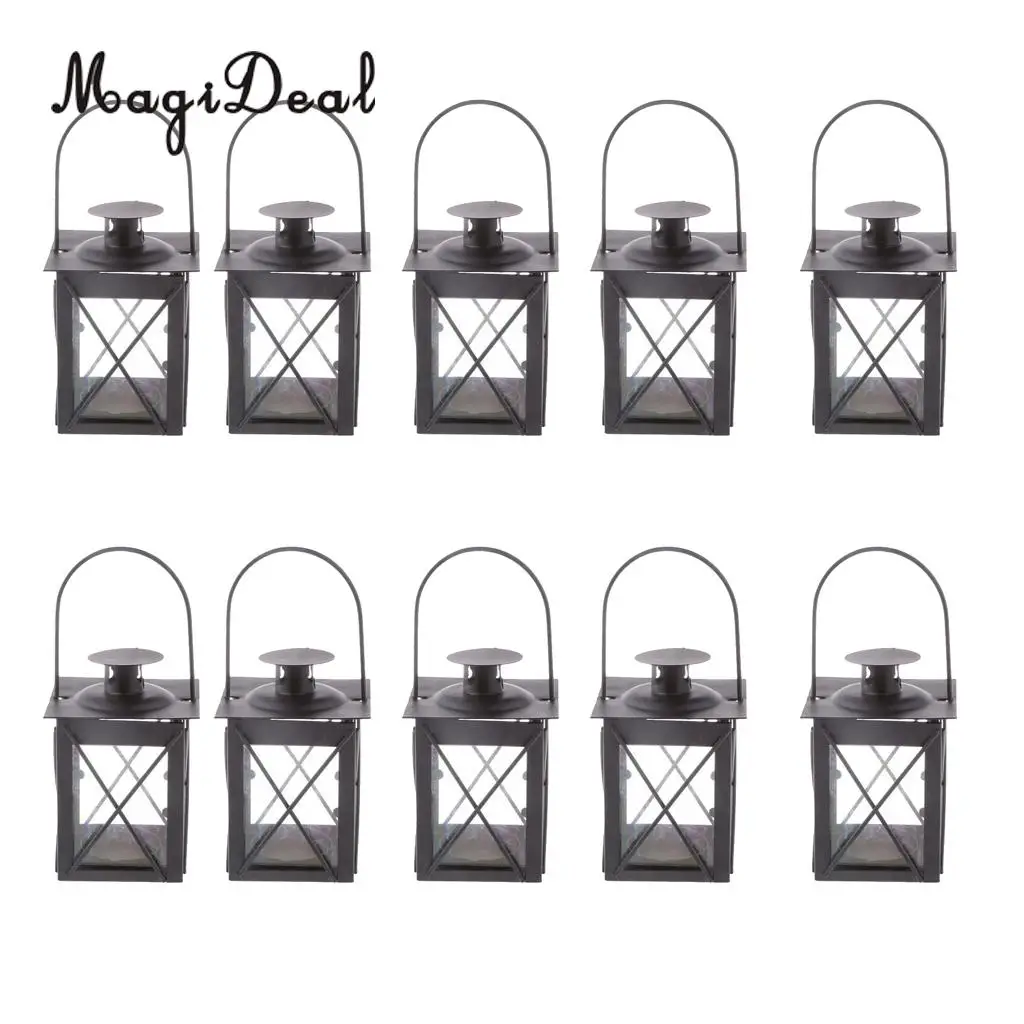MagiDeal 10Pcs Antique Lantern Candelabrum Candle Tealight Holder Hanging Garden Table Stand for Home Bar Wedding Holiday Party MagiDeal 10Pcs Antique Lantern Candelabrum Candle Tealight Holder Hanging Garden Table Stand for Home Bar Wedding Holiday Party