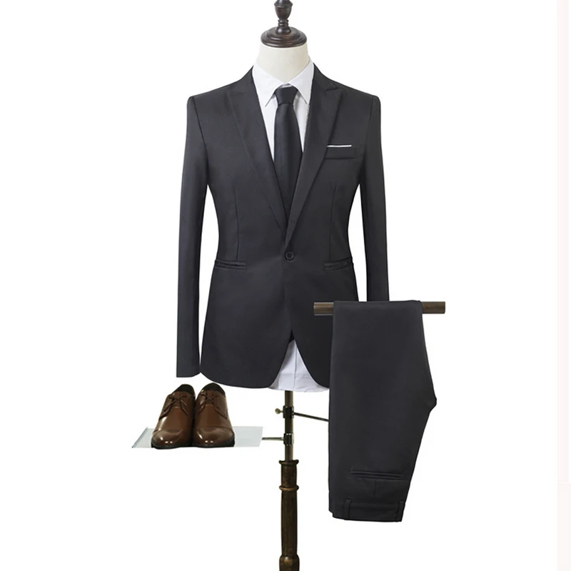 D'affaires Slim Fit Costume Mode Marque Ciel Avec rouge gris De Bouton kaki Un Pantalon Veste Homme Le Blazer Mariage Décontracté Pour Hommes Costumes Noir pu YC0xqfU