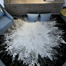 Современный геометрический круглый мягкий ковер для гостиной, спальни, раздевалки, нескользящий коврик для ванной комнаты, домашний декор