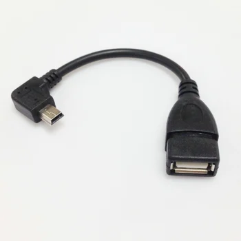 

200pcs/lot 90 Degree Right Angle USB Host Cable mini A male to USB A female OTG for table PC Car MP3 CABLE