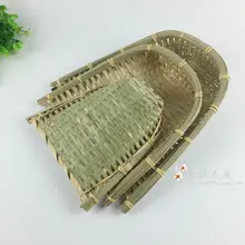 Ручная работа бамбуковая Совок бамбуковая Фруктовая тарелка для закуски лоток корзины для хранения украшения для дома