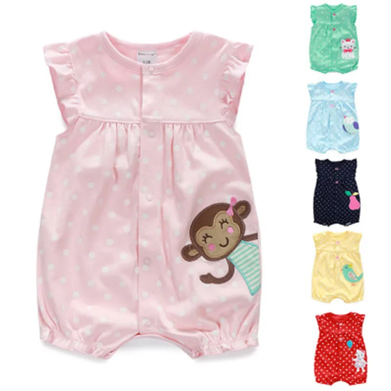 

2019 Summer Baby Rompers Short Sleeve Baby Girls Clothing Kids Jumpsuits Newborn Baby Boy Clothes Roupas vestidos