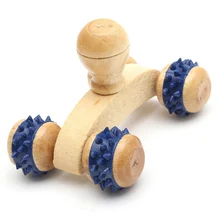Simple Four Roller Wheels Massager Body Fitness Massage Roller Massage Wheel Massager Beauty Health Care Tool Gifts Color Random