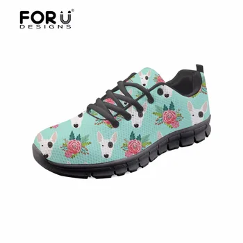 

FORUDESIGNS Flats Shoes Cute Pet Dog Animal Prints Casual Women Light Shoes Woman Student Fashion Comfortable Mesh Shoes Walking