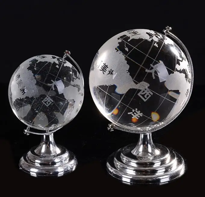 

6cm Crystal Earth Ball Laser Engraved Miniature Earth Model Glass Sphere Crystal Craft Home Decor Ornament Gift Globe