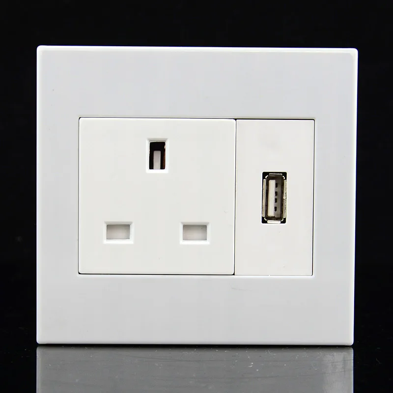 

86 type UK standard wall power outlet with USB socket 250V 13A CR-DS