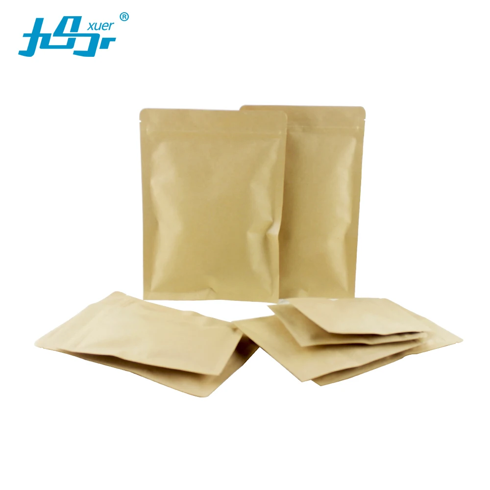 6*8CM,100pcs Wholesale Brown Kraft paper flat inside foil Zip Lock bags,Reusable coffee zipper ...