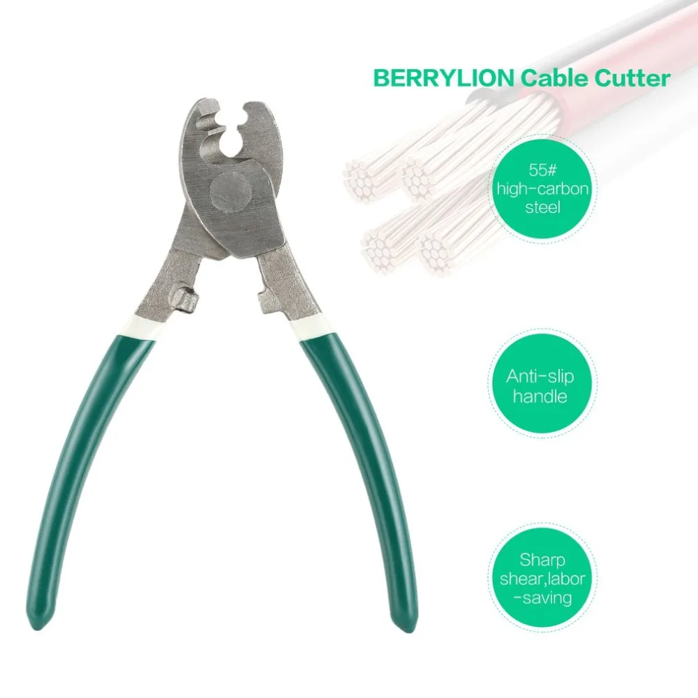 

BERRYLION 6 inch Cable Cutter Scissor Crimping Pliers Cutting Electricial Wire Stripper Electrician Hand Tools