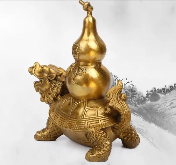  Brass bottle gourd furnishing articles copper dragon turtle sitting room bedroom furnishing article - 32751243732