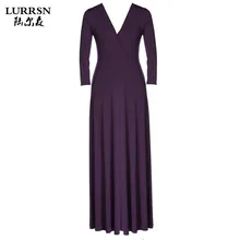 LURRSN HEIßER VERKAUF Großen Größe 3XL Sexy Long Sleeve V-ausschnitt Party volle Kleider Stilvolle Dame Frauen Formale Abschlussball-ball-abend-kleid Langes Kleid