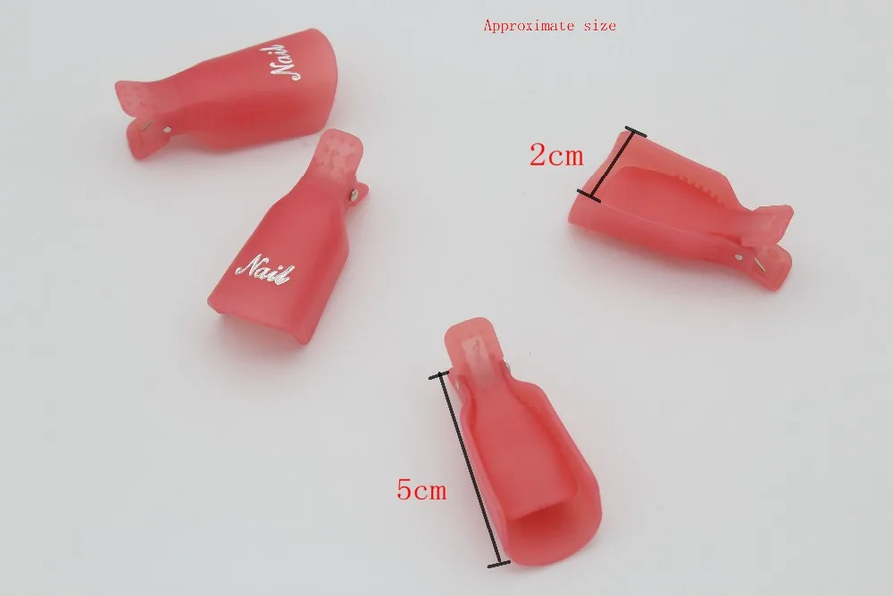 10 шт. розовый/черный/оранжевый/белый/фиолетовый/зеленый/красный пластиковый дизайн ногтей замочить от крышки зажим для УФ-геля Гель-лак для ногтей инструмент для удаления лака