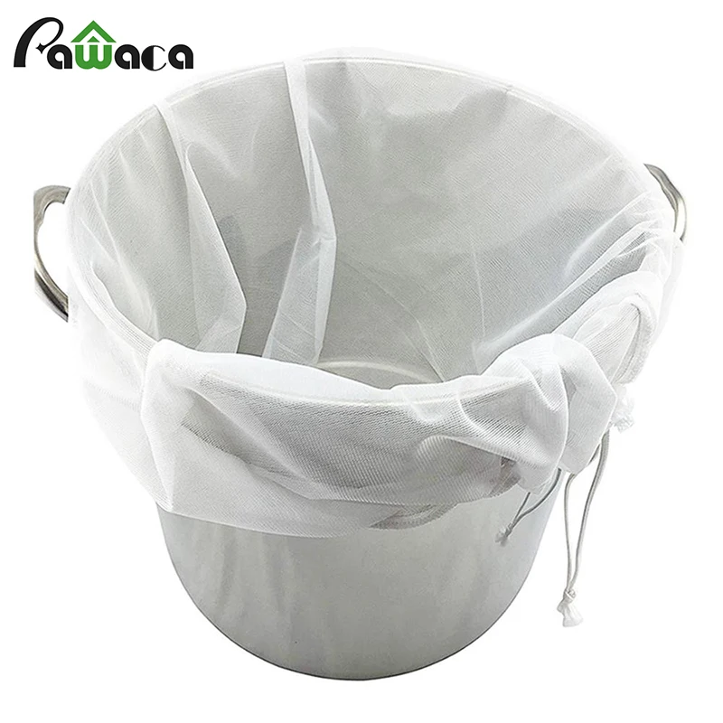 

Reusable Drawstring Strainer Mesh Home Beer Brewing Wine Filter Bag Tea Nut Fruit Juice Milk Mesh Filter Bag Net