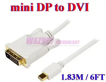 

250pcs/lot *mini dp to dvi cable Thunderbolt Mini Display Port to DVI male Converter Cable 6ft / 1.8M For apple Macbook Pro Air