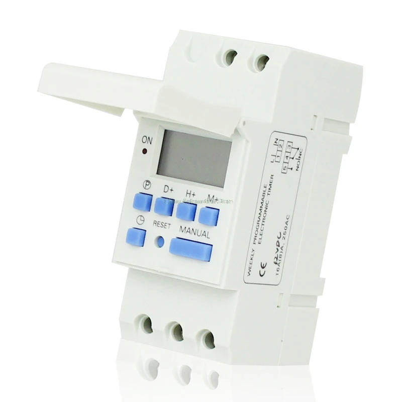 

AC 220V Digital LCD Power Timer Programmable Time Switch Relay 16A GOOD temporizador Din Rail