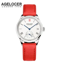 AGELOCER Fashion Women Red Strap Dress Watches Luxury Women’s Casual Watch Bracelet Wristwatch ladies Sapphire Mechanical Clocks