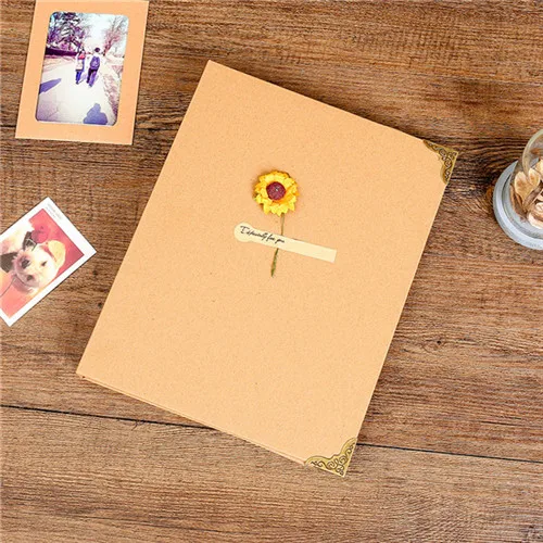 DIY Фотоальбом для влюбленных подарок на свадьбу юбилей фото Детские Фотоальбомы Ablum Стикеры для скрапбукинга бумажные поделки фотоальбом - Цвет: Yellow inner page