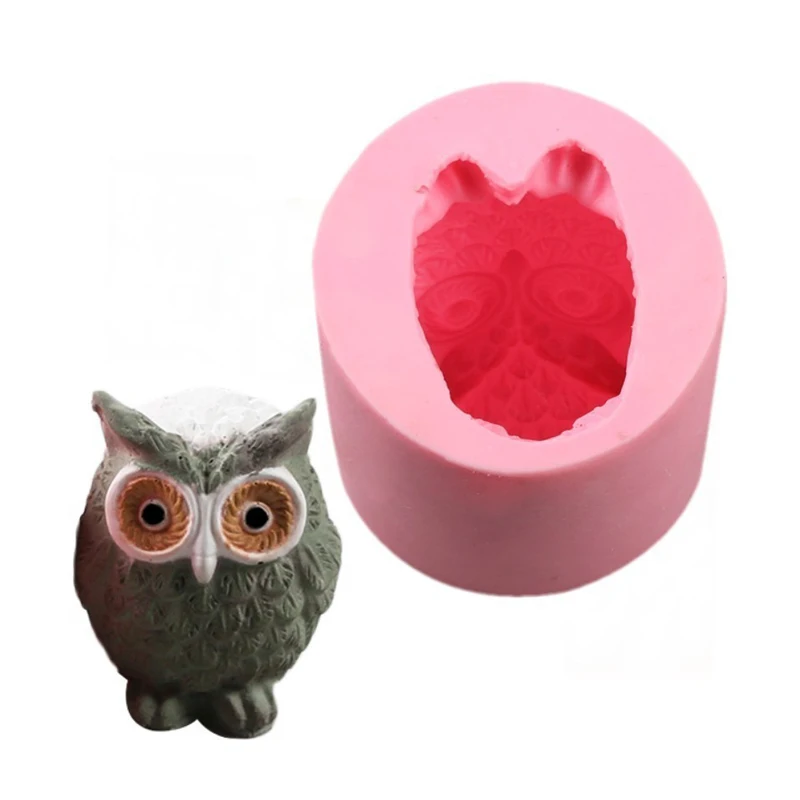 3D Owl Fondant Silicone Mold Handmade Soap Candle Molds DIY Cake Decor Chocolate Candy Cookie