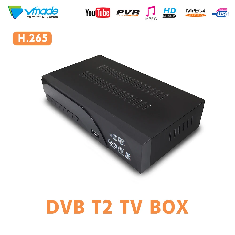 

Vmade DVB T2 full HD 1080P High Defenition Digital Terrestrial Receiver H.265 HEVC MPEG-4 USB 2.0 port support Dolby AC3 Youtube