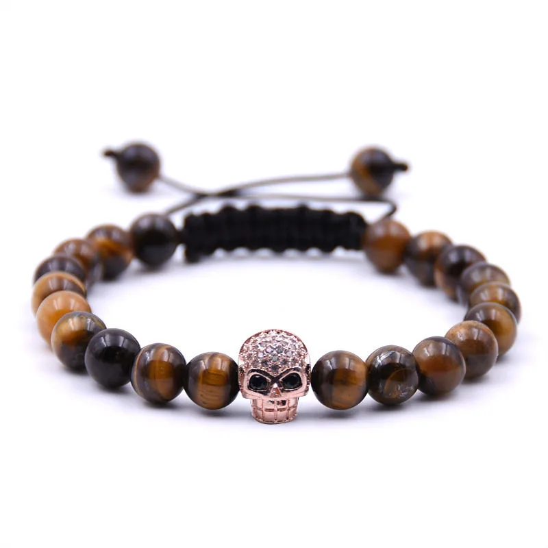 Classic Volcano Stone Bracelet Tiger Eye Stone Natural Stone Strand