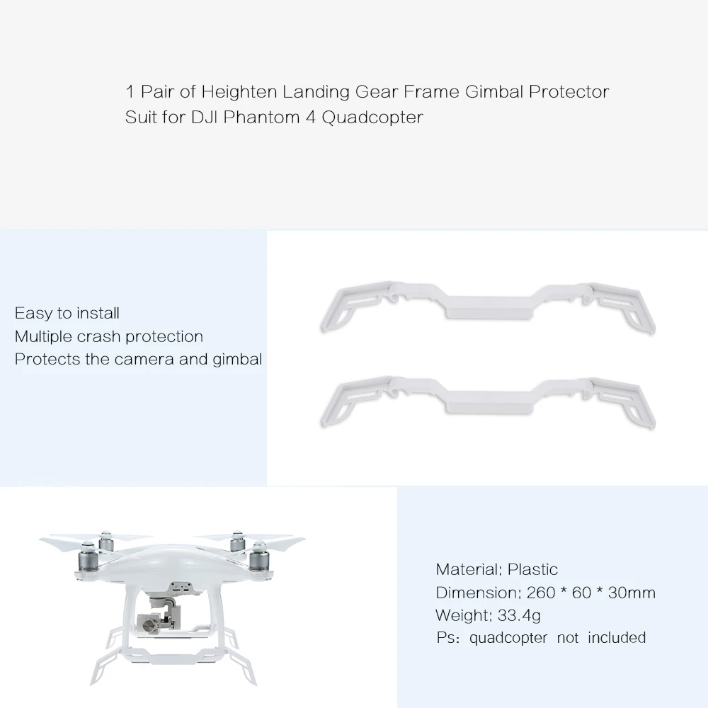 Heighten Helicopter Landing Gear Frame Gimbal Protector For DJI Phantom 4 Quadcopter Multiple Crash Protection
