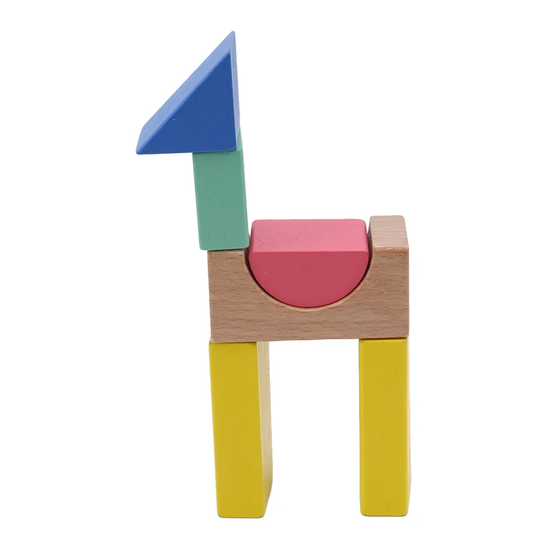 15 зерен деревянные радужные строительные блоки творческие детские геометрические формы Когнитивные Блоки Дети Раннее Образование обучающие игрушки