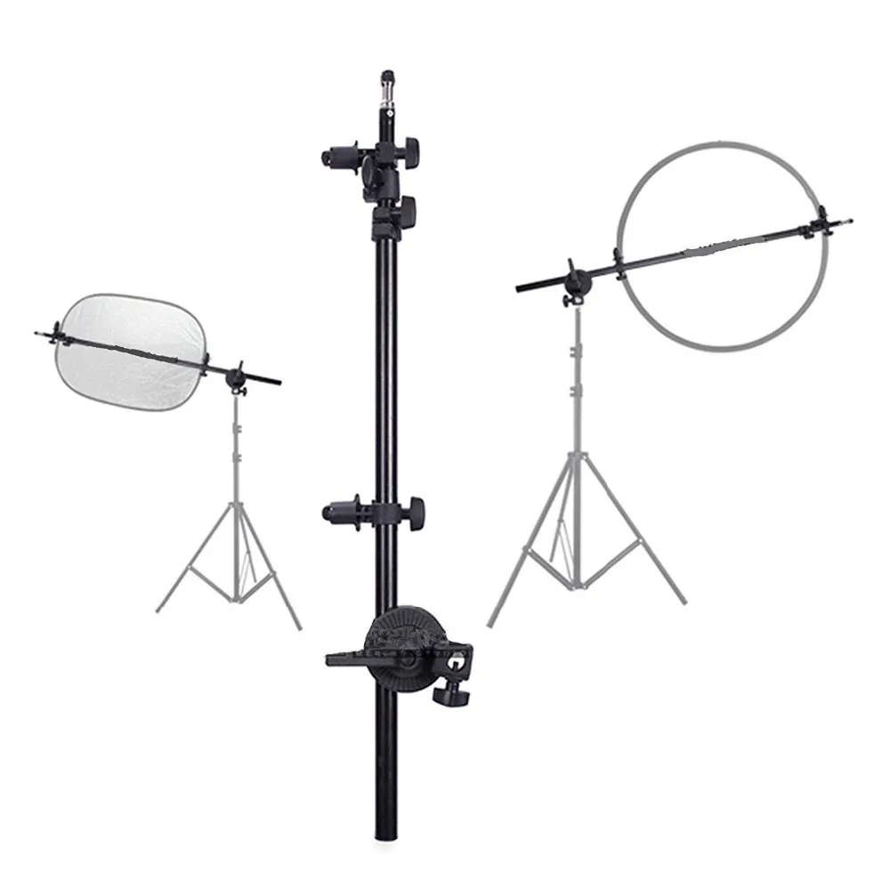 Comprar Soporte de brazo de disco Reflector de cabeza giratoria con brazo de pluma telescópico bolsa de arena de luz superior para Speedlite Mini Flash estroboscópico