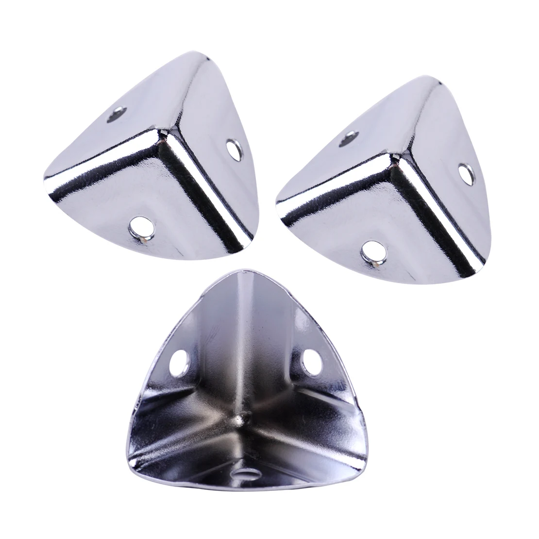 4pcs Silver Metal Corner Brackets Angle Brace Protector Trunk Box Case Ches IS 