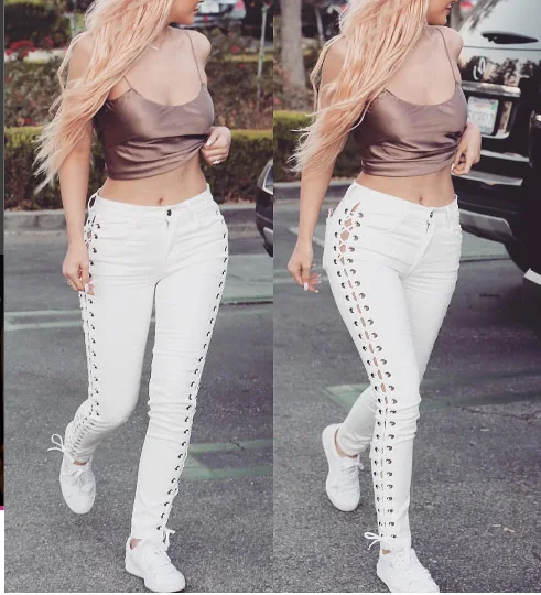 

2017 new style brand fashion bodycon pants high waist full length sexy women pants 8965