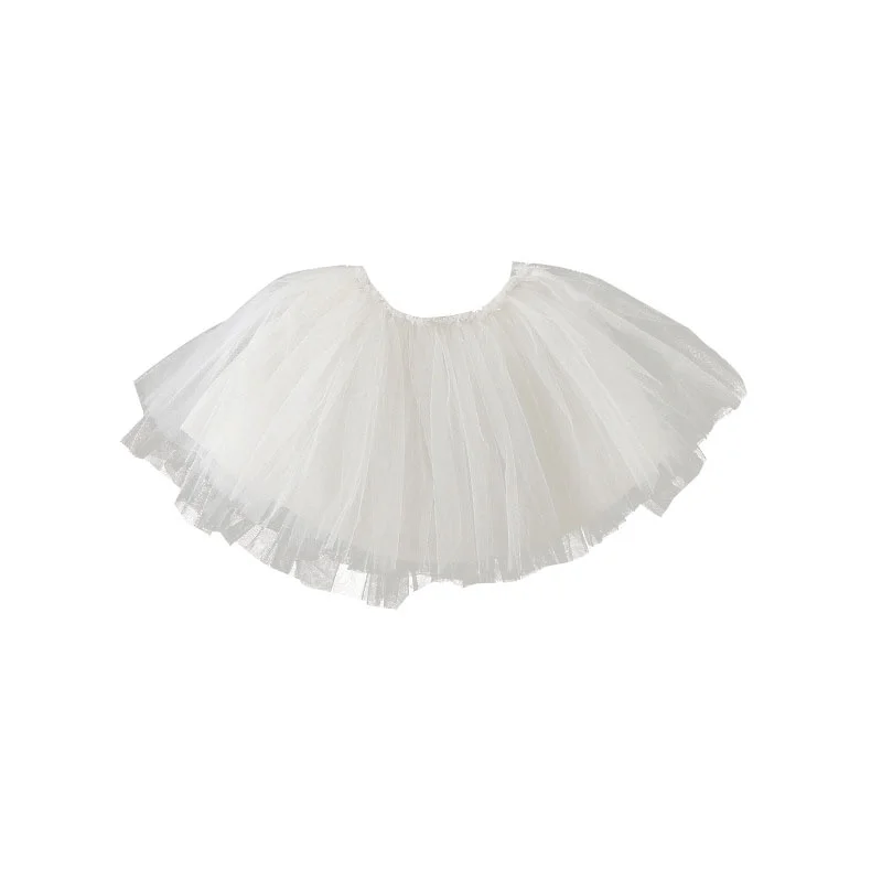 Нарядный костюм для маленьких девочек, юбка пышная юбка-американка для танцев балетная юбка-пачка юбки принцессы для детей от 9 до 24 месяцев, hdhf - Цвет: Белый