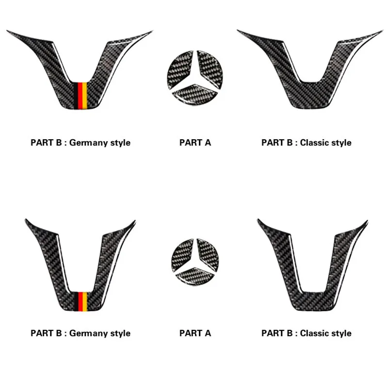 Автомобильный Стайлинг, углеродное волокно, интерьерная наклейка на руль, эмблема, наклейка для Mercedes C Class W204 W205 W211 W203 GLA