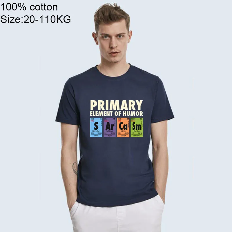 Коллекция 2019 года Мужская футболка с надписью Таблица юмора S Ar Ca Sm Science Sarcasm