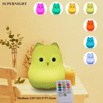 

Touch Sensor 9 Colors Bird LED Night Light Remote Control RGB Timer Silicone USB Charging Bedroom Bedside Lamp for Children Baby