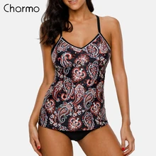 Charmo Women Two Piece Swimsuit Tankini Set Swimwear Vintage Floral Print Swimsuit Back Cross Bikini Bathing Suit Beach Wear Charmo Women Two Piece Swimsuit Tankini Set Swimwear Vintage Floral Print Swimsuit Back Cross Bikini Bathing Suit Beach Wear