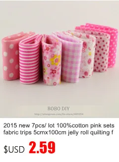 Teramila New Arrivals Colorful Design 7 PCS / Lot 9CMx50CM Sewing Material Cotton Jelly Rolls Strips Plain Fabric Patchwork