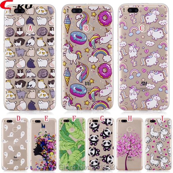 

C-ku For Xiaomi 6 MI6 5X 6X MAX 2 Redmi 5 5A 4X NOTE 5 5A Cartoon Unicorn Soft TPU IMD Case Panda Leaf Girl GEL Skin Cover 20pcs