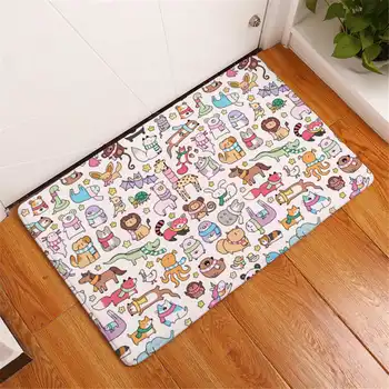 

50x80cm Cartoon Printed Anti-slip Floor Mat Outdoor Rugs Animal Front Door Mats Kitchen Mat for Living Room