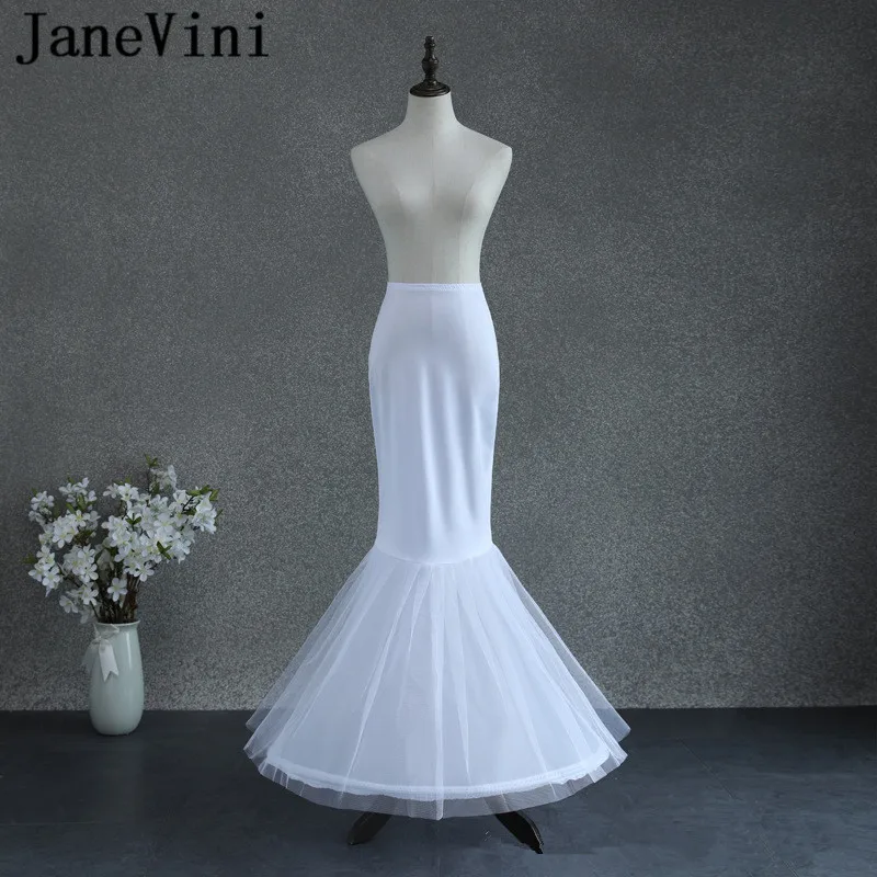 JaneVini Mermaid Underskirt Petticoats Jupon Fille Hard Tulle Bridal Petticoat for Wedding Dress Accessories enagua de novia