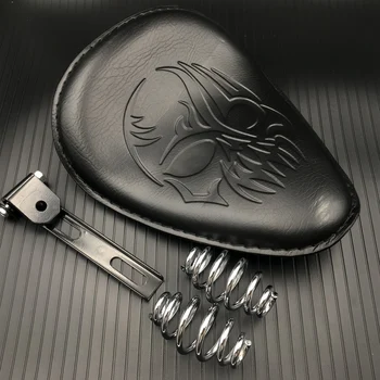 

Motorcycle Leather Solo Seat & Spring + Saddle Bracket Black For Harley Davidson Sportster 883 XL Chopper Bobber