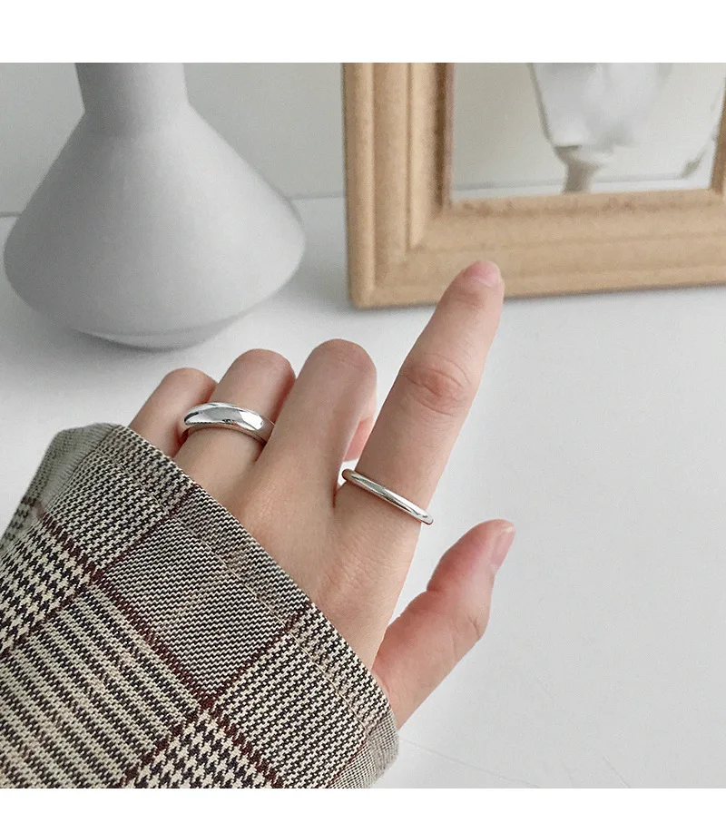 BALMORA Настоящее 990 чистое серебро кольца для женщин Серебряное кольцо глянцевое простое модное ювелирное изделие размер США 4,5-10,5 Anillos HFYR003