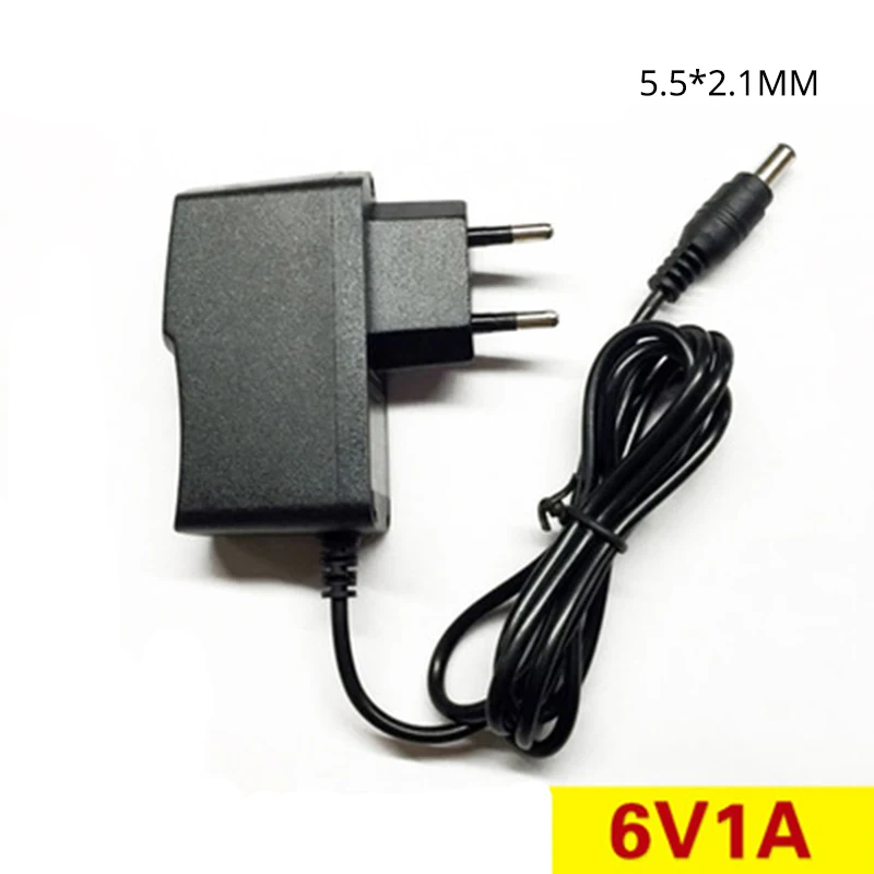 

SHIERAK 6V 1A EU/US Plug 5.5mmx2.1mm 100-240V AC to DC Power Adapter Supply Charger Adapter For Hand Dryer Sewing Machine