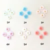 50pcs/pack Japan Korea Nail Art Parts Charms Decos 6mm Candy Color Resin Five Pastel Flowers 3D DIY Accessories Sticker Tools 2