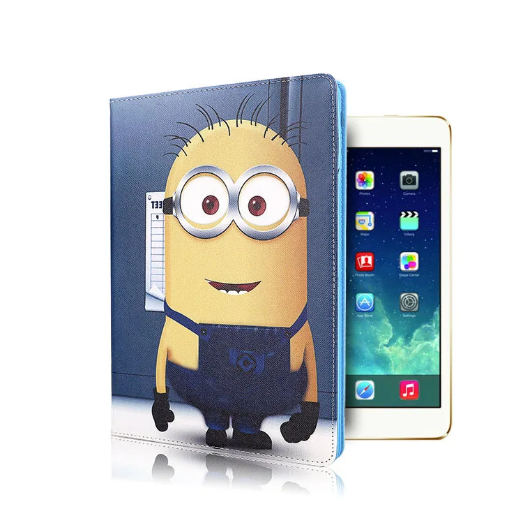 Cartoon Minion Despicable Me Smart Case Cover for Ipad Air2 PU Leather&ampTPU Material Flip A1566 A167 Protector Clearance Sale |