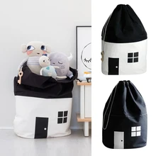 Room Decoration Large Capacity Cute House Storage Bag Children Kids Toy Baby Cotton Canvas Toys Beam Port Pouch Home Decor