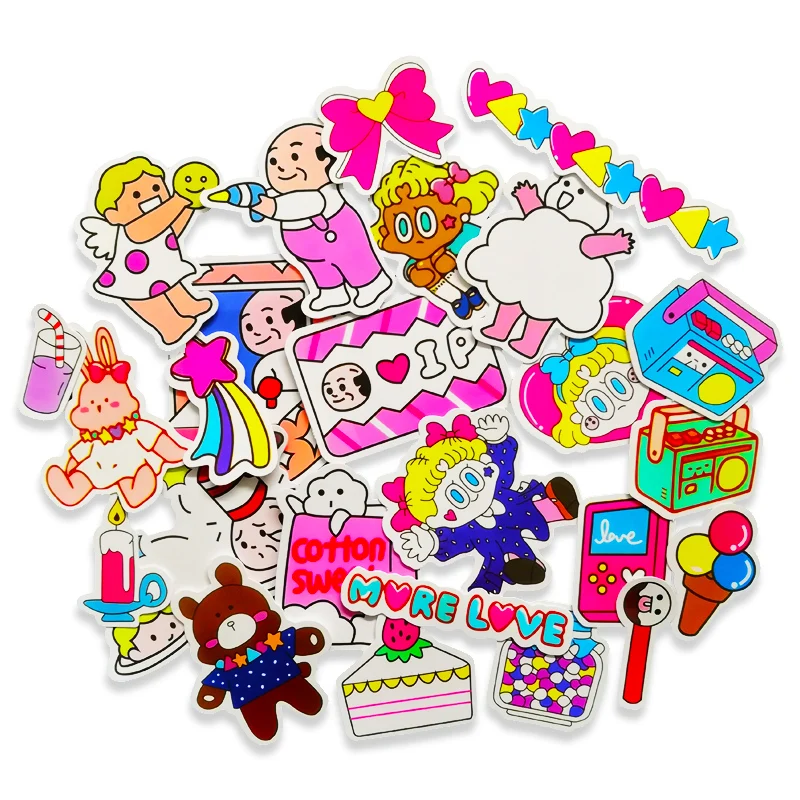 

25Pcs/lot Kawaii Pink Girl INS Stickers Planner DIY Scrapbooking Decorative Stickers Cute Children Stickers Gift Stationery
