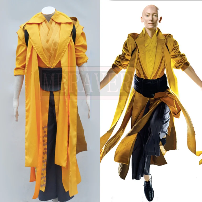 Doctor Strange Superhero Doctor Strange Ancient One Costume Yellow Combat Outfit Costume Cosplay Personalizza Qualsiasi Dimensione